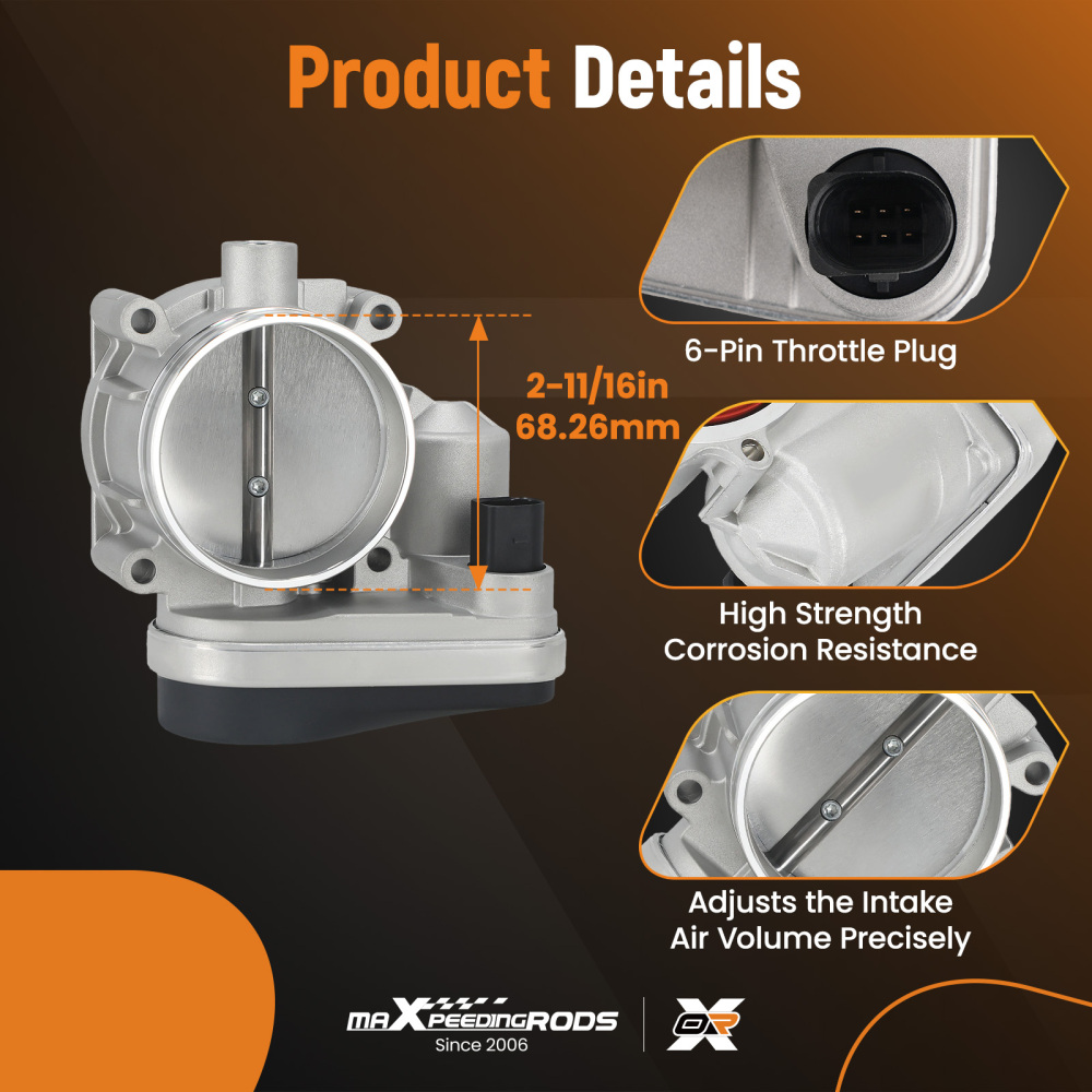 Throttle Body compatible for BMW 325i 330xi E90 525i 525xi 530i 530xi E60 3.0L 13547516946