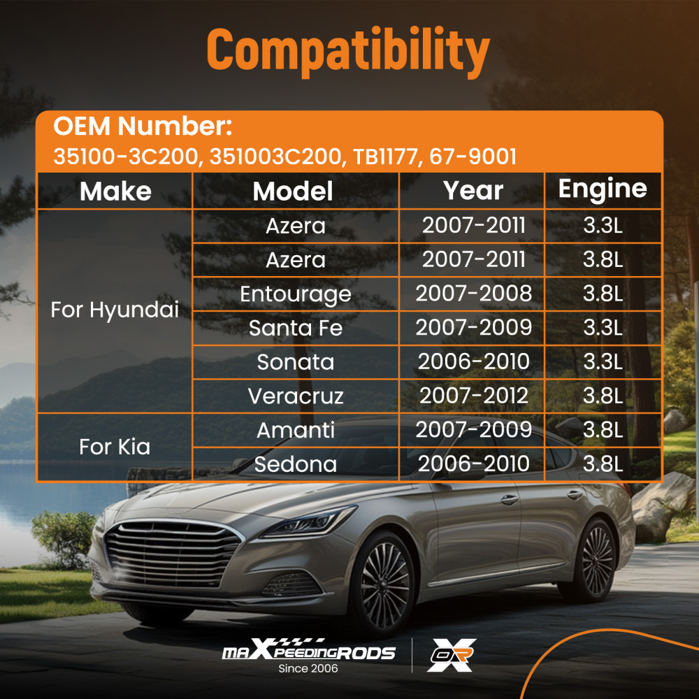 Throttle Body compatible for Hyundai Azera 3.3 3.8L 2007-2011 Sonata compatible for Kia Sedona 35100-3C200