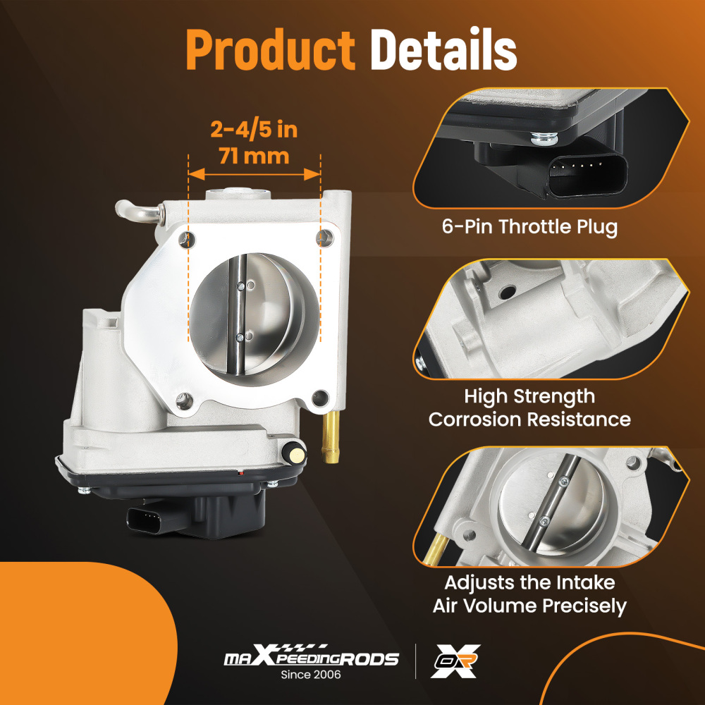 Throttle Body compatible for Mazda 6 V6 3.0L w/ TPS Sensor 2003 2004-2008 AJ5713640A 674211