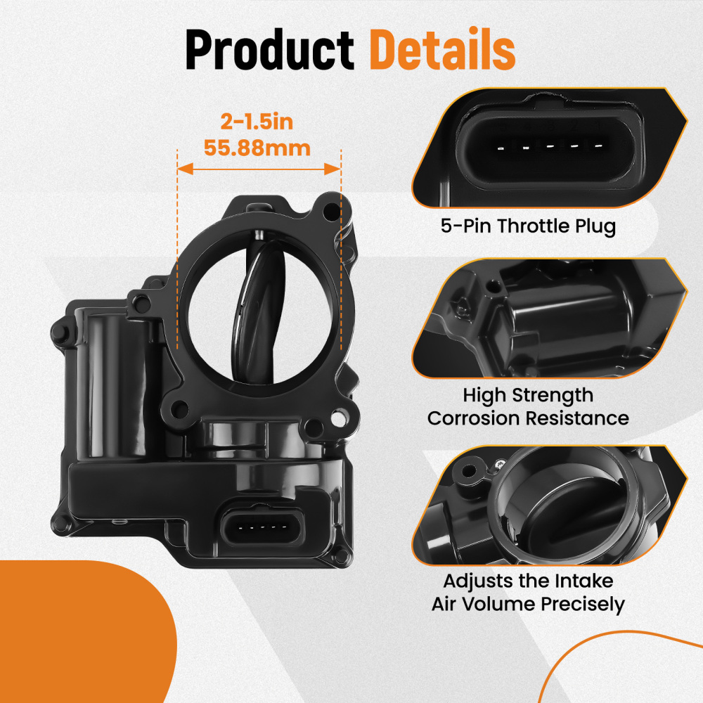 Throttle Body compatible for Audi A1 compatible for Volkswagen Tiguan Jetta compatible for Skoda Fabia 1.4L 03C128063A