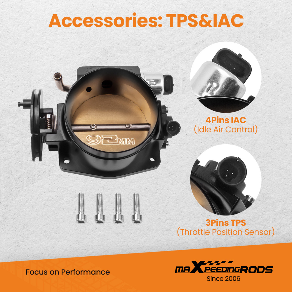 Compatible for GEN LS1 LS2 92mm Throttle Body + TPS IAC Throttle Position Sensor Control