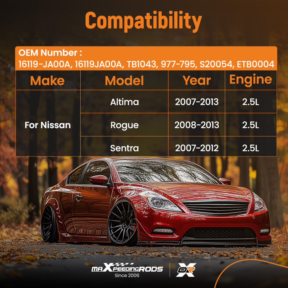 Throttle Body compatible for Nissan Altima Rogue Sentra 2.5L 2007-2013 4 Cyl 16119-JA00A