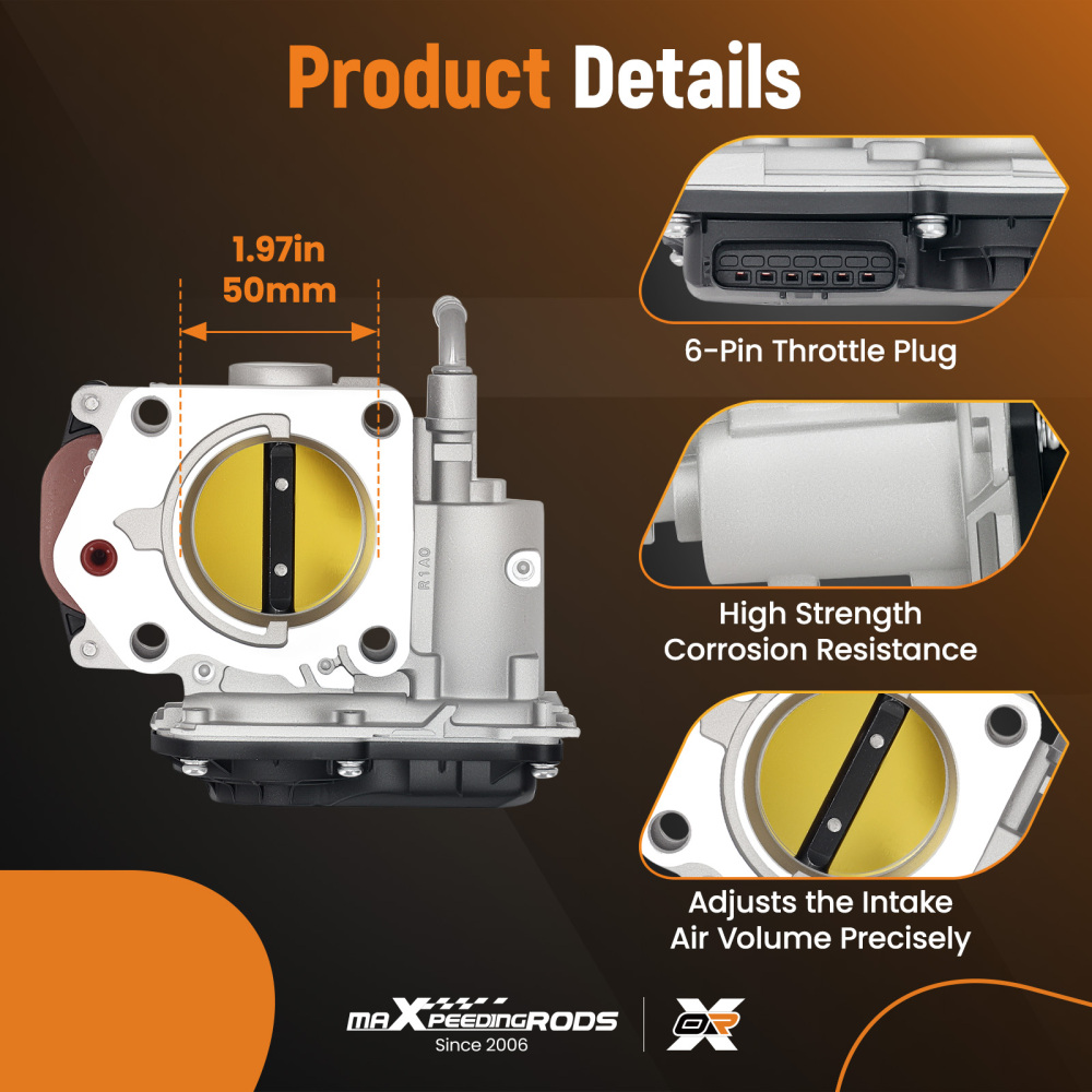 Throttle Body compatible for Honda Fit L4 1.5L 2007-2008 16400RMEA01 67-2026 50mm 672026