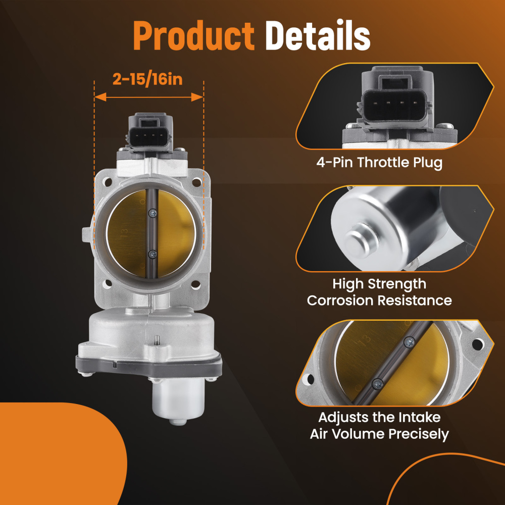 Throttle Body Assembly compatible for Ford Explorer V6 4.0L 2004-10 9W7E9F991BA