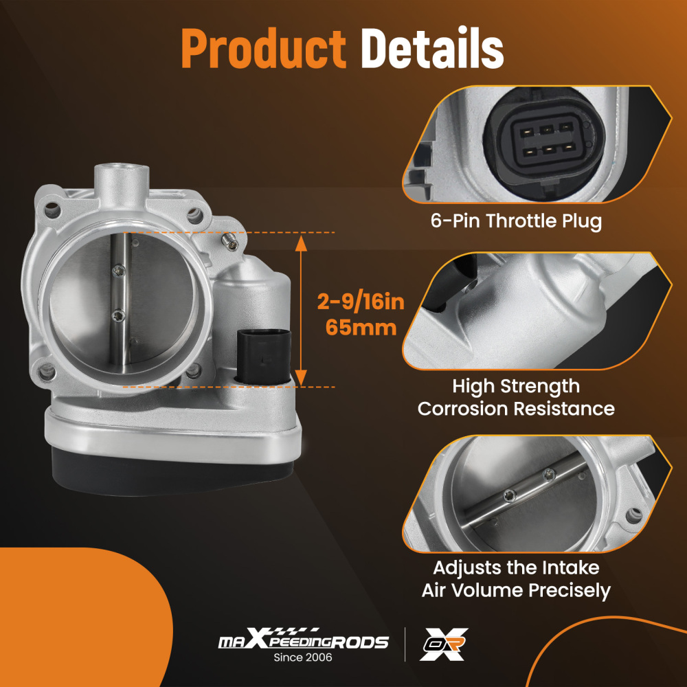 Throttle Body compatible for BMW 325Ci 325i 325xi 525i E46 E60 2001-2006 L6 2.5L 20921693