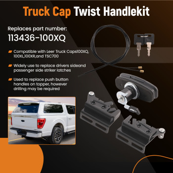 Twist Handle SetLatches 113436 For Leer Truck Cap 100XQ 100XL 100XR Tonneau 700