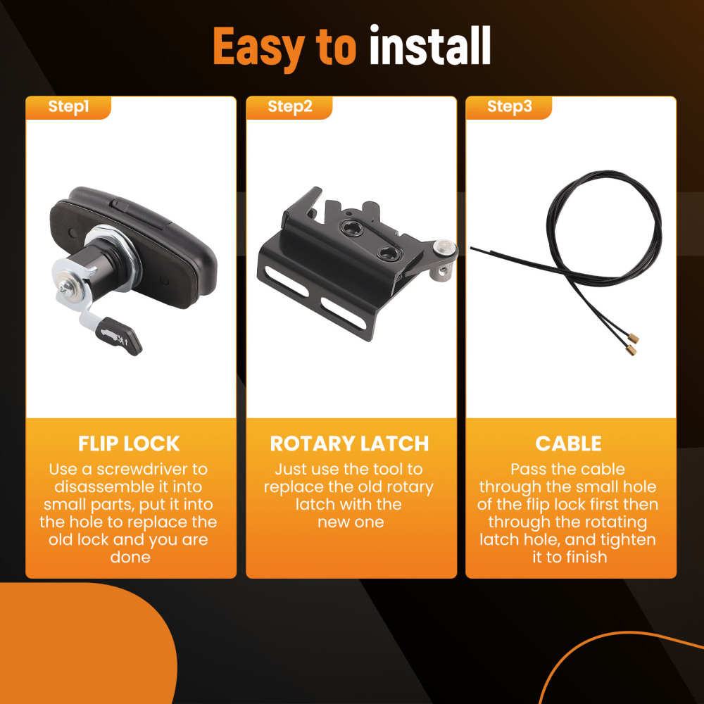 Twist Handle SetLatches 113436 For Leer Truck Cap 100XQ 100XL 100XR Tonneau 700