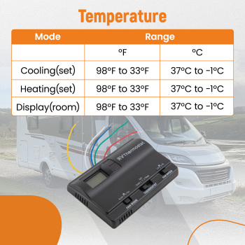RV Digital Thermostat Heat/Cool 83303862 83303362 Black Waterproof Fit 8330-336