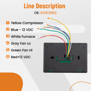RV Digital Thermostat Heat/Cool 83303862 83303362 Black Waterproof Fit 8330-336