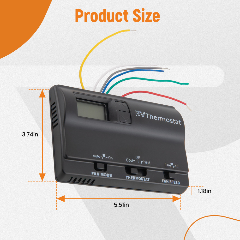 RV Digital Thermostat Heat/Cool 83303862 83303362 Black Waterproof Fit 8330-336