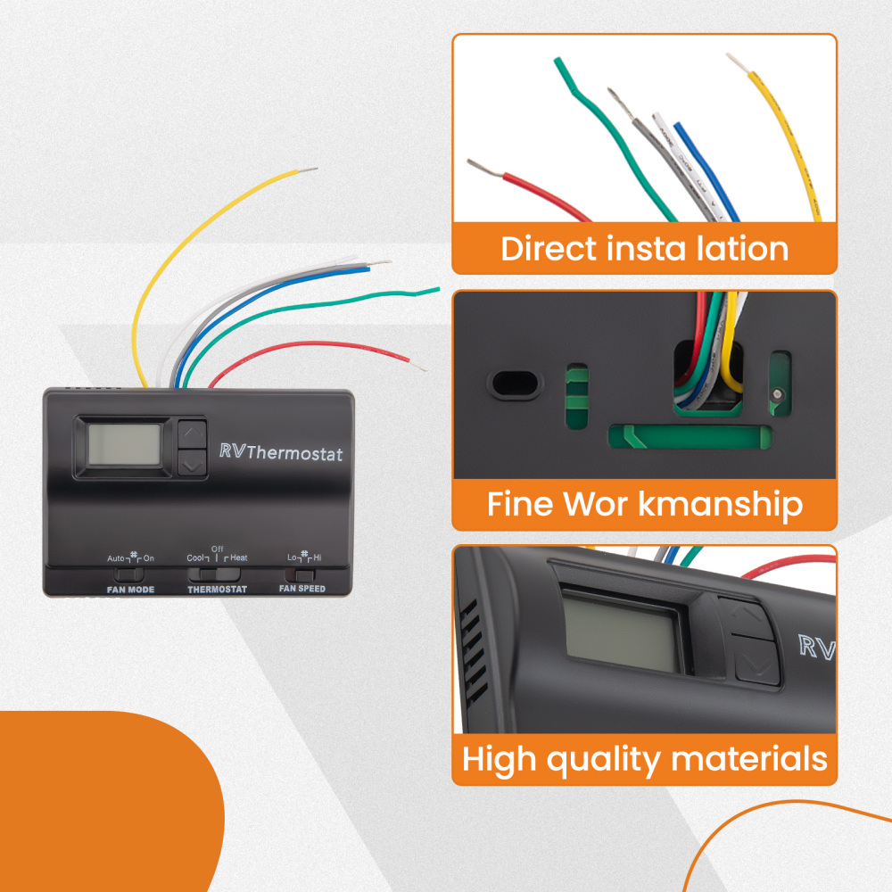 RV Digital Thermostat Heat/Cool 83303862 83303362 Black Waterproof Fit 8330-336