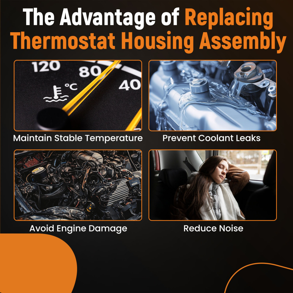 Engine Coolant Thermostat Housing compatible for Jeep Patriot Compass 2.0L 2.4L 6508355AA