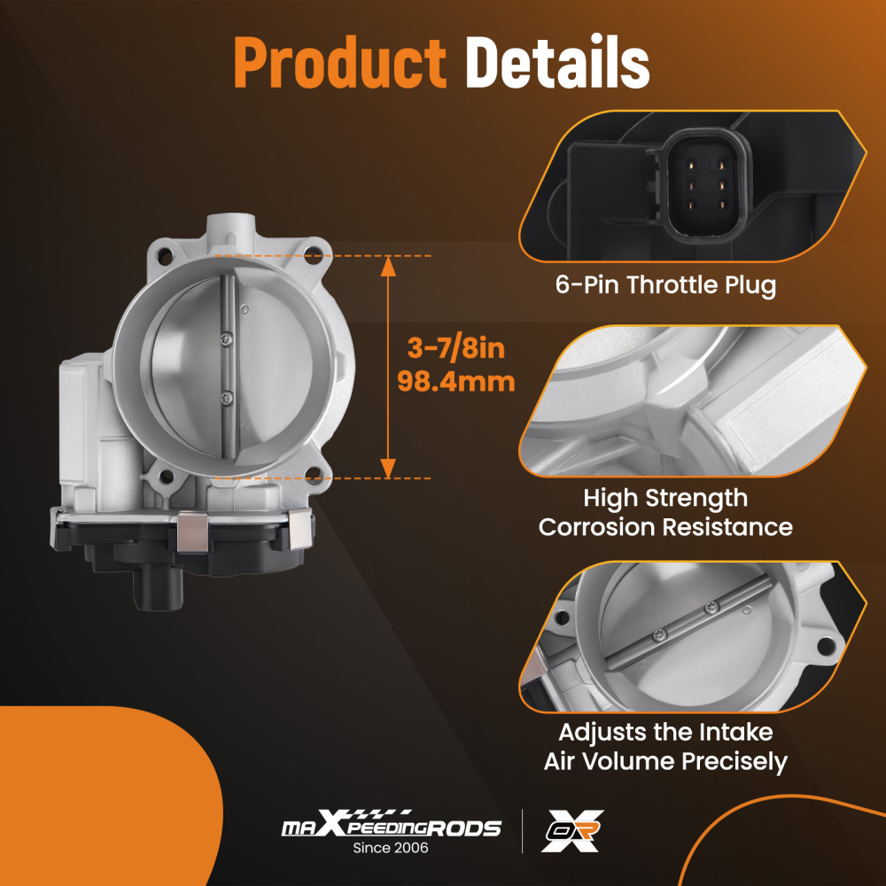 Throttle Body compatible for Chevrolet Silverado Tahoe GMC Yukon 4.8L 5.3L 6.0L 12580760