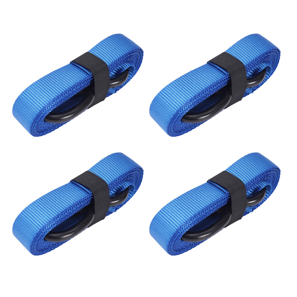 4x Cinghie di Tensione CricchettoGancio a S con clip 25mm * 4,5 Blu 997kg