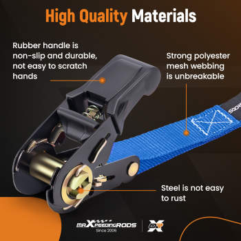 Ratchet Tie Down 4 Pack Set 15ft with S-Hook for Transport for Trailer Truck