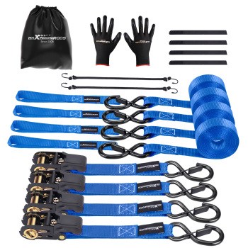 4 Pack Heavy Duty Ratchet Straps Tie Down 2200 lb 1 inch * 15ft for Transport