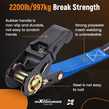 4 Pack Heavy Duty Ratchet Straps Tie Down 2200 lb 1 inch * 15ft for Transport