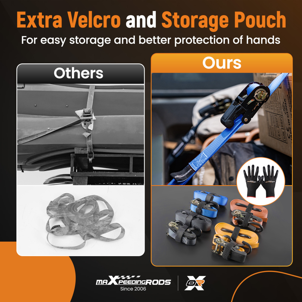 4 Pack Heavy Duty Ratchet Straps Tie Down 2200 lb 1 inch * 15ft for Transport