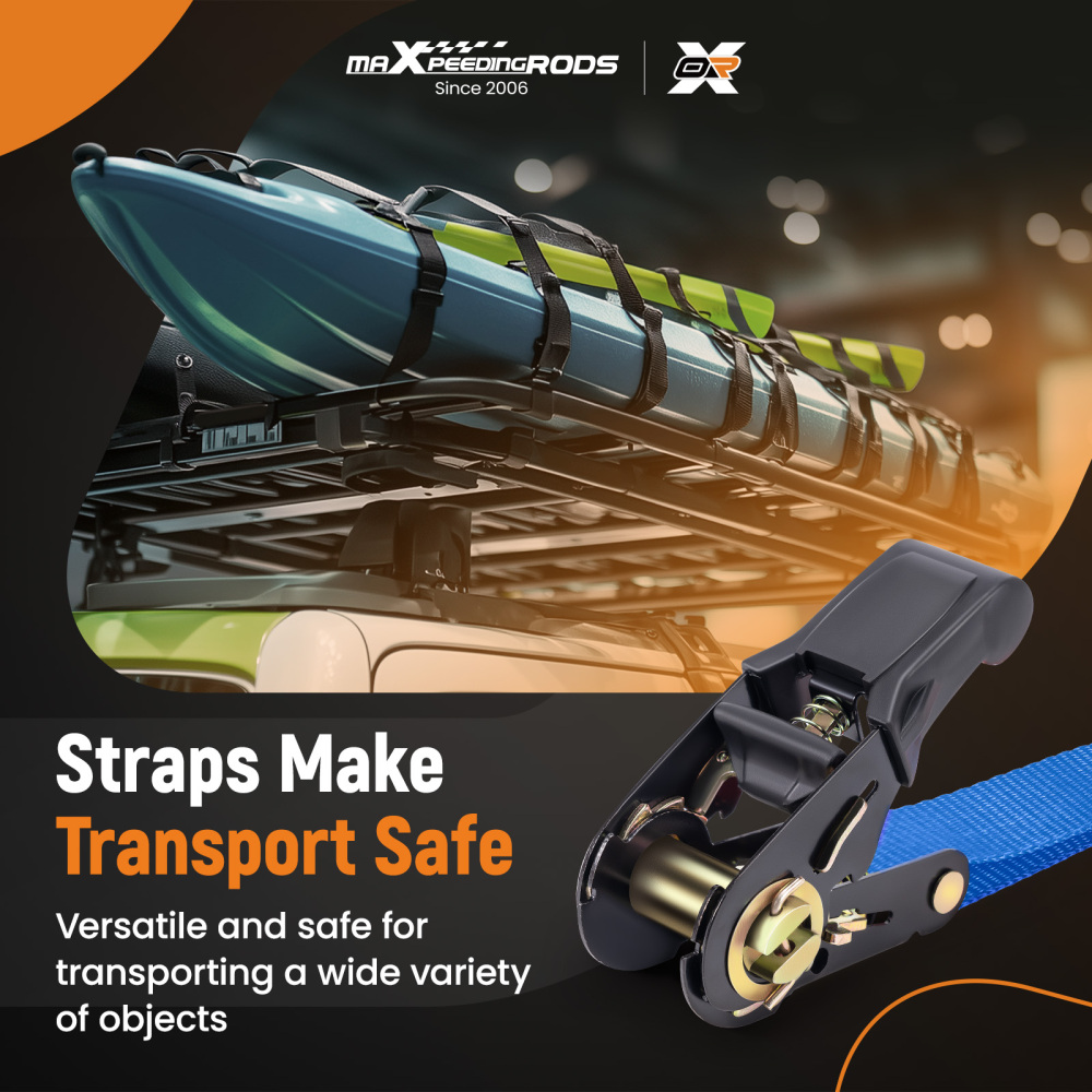 4 Pack Heavy Duty Ratchet Straps Tie Down 2200 lb 1 inch * 15ft for Transport