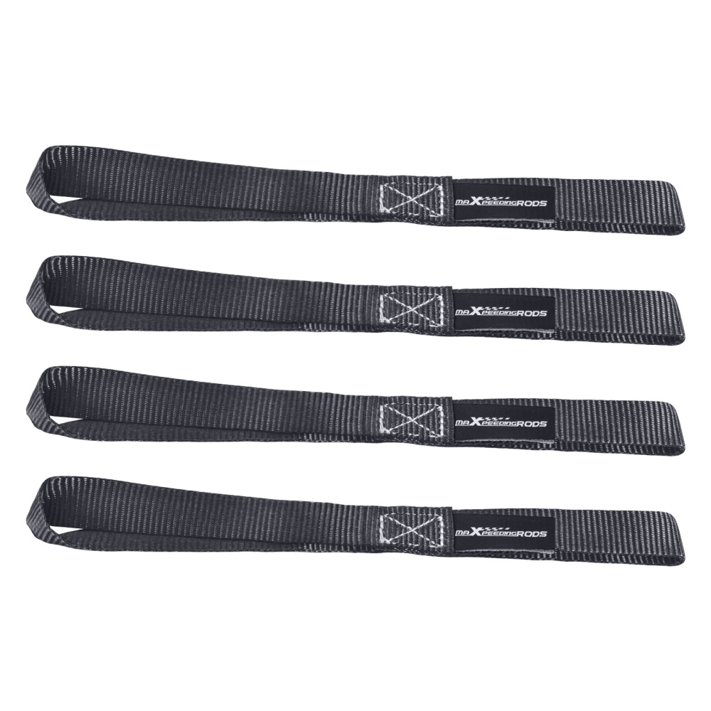 4x Cinghie di Tensione CricchettoGancio a S con clip 25mm * 4,5 Nero 997kg