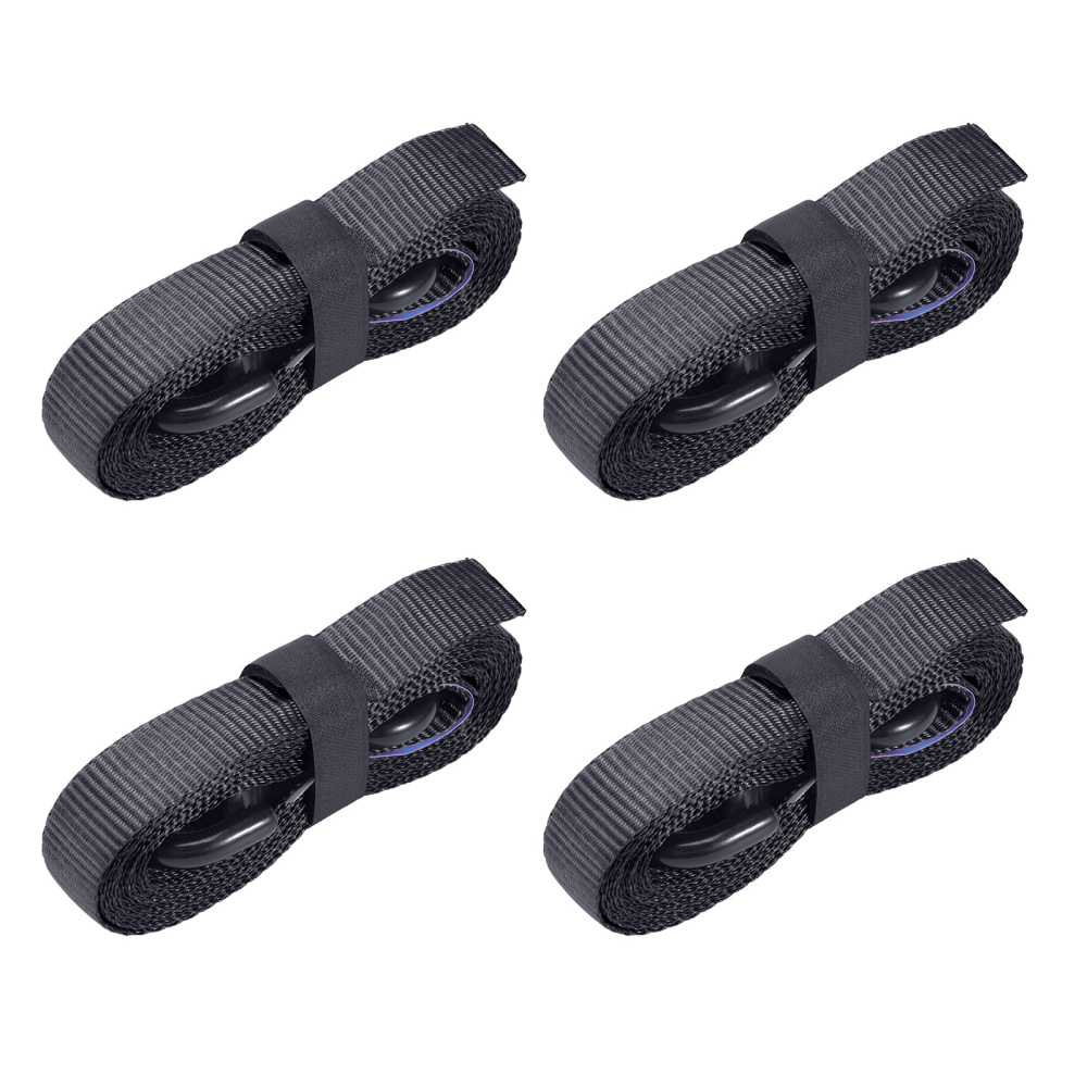 4x Cinghie di Tensione CricchettoGancio a S con clip 25mm * 4,5 Nero 997kg