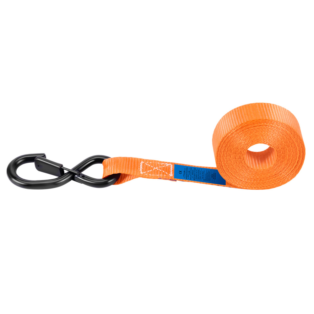 4x Cinghie di Tensione CricchettoGancio a S con clip 25mm * 4,5 Arancia 997kg