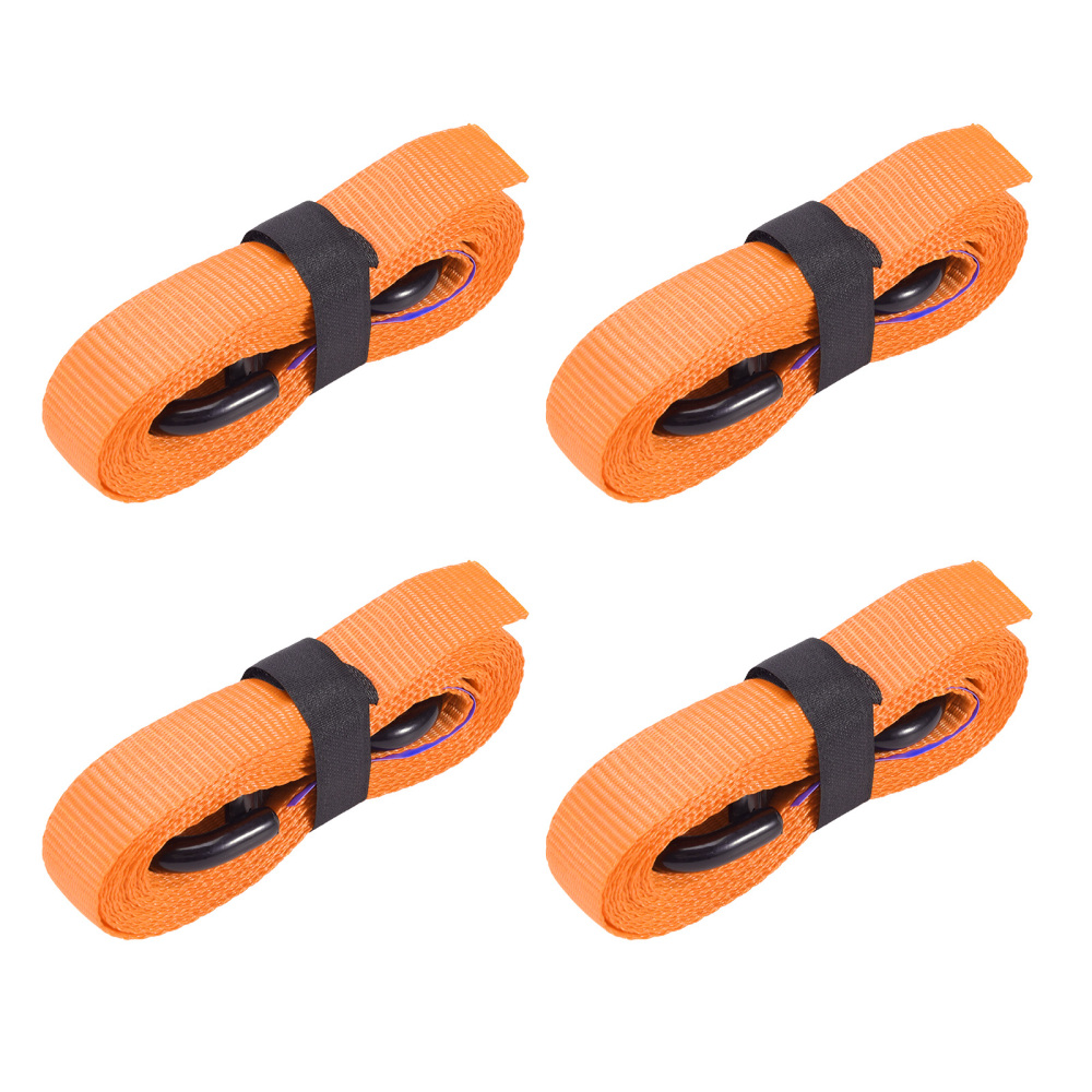 4x Cinghie di Tensione CricchettoGancio a S con clip 25mm * 4,5 Arancia 997kg