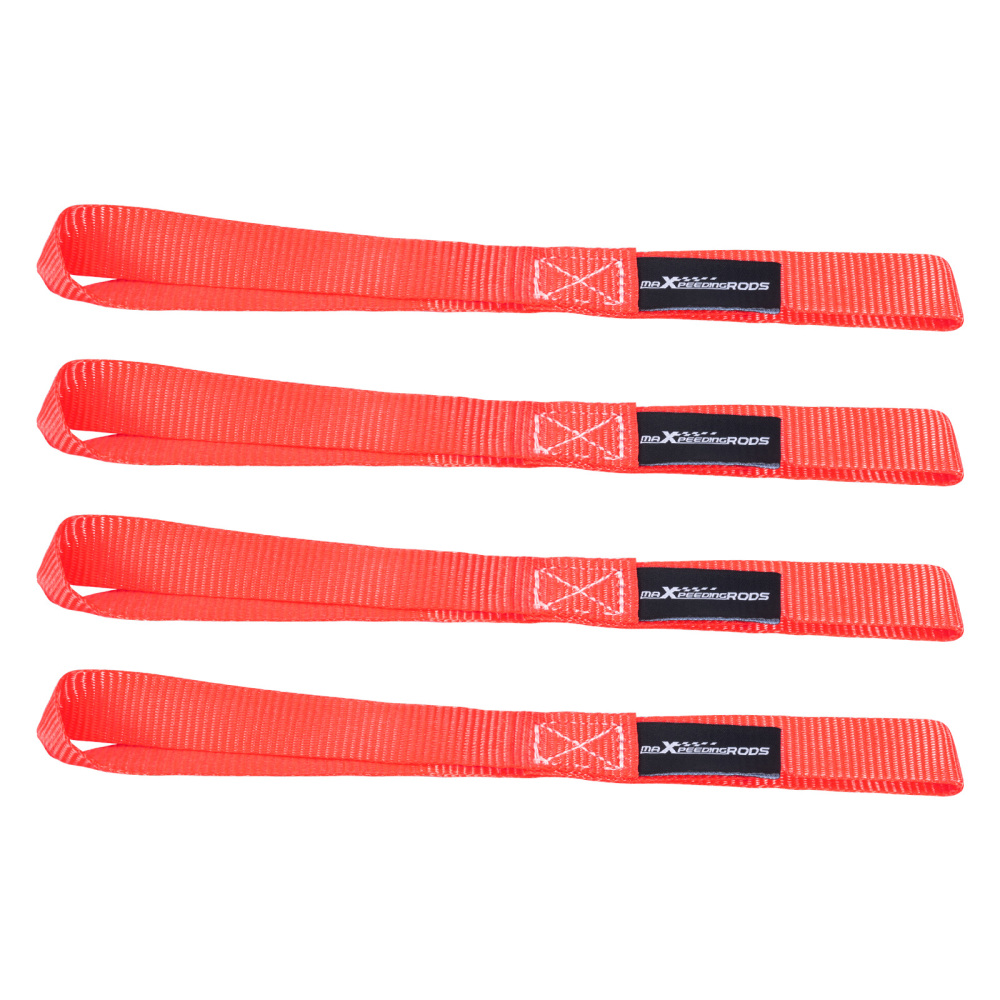 4x Cinghie di Tensione Cricchetto Gancio a S con clip 25mm * 4,5m Rosso 997kg