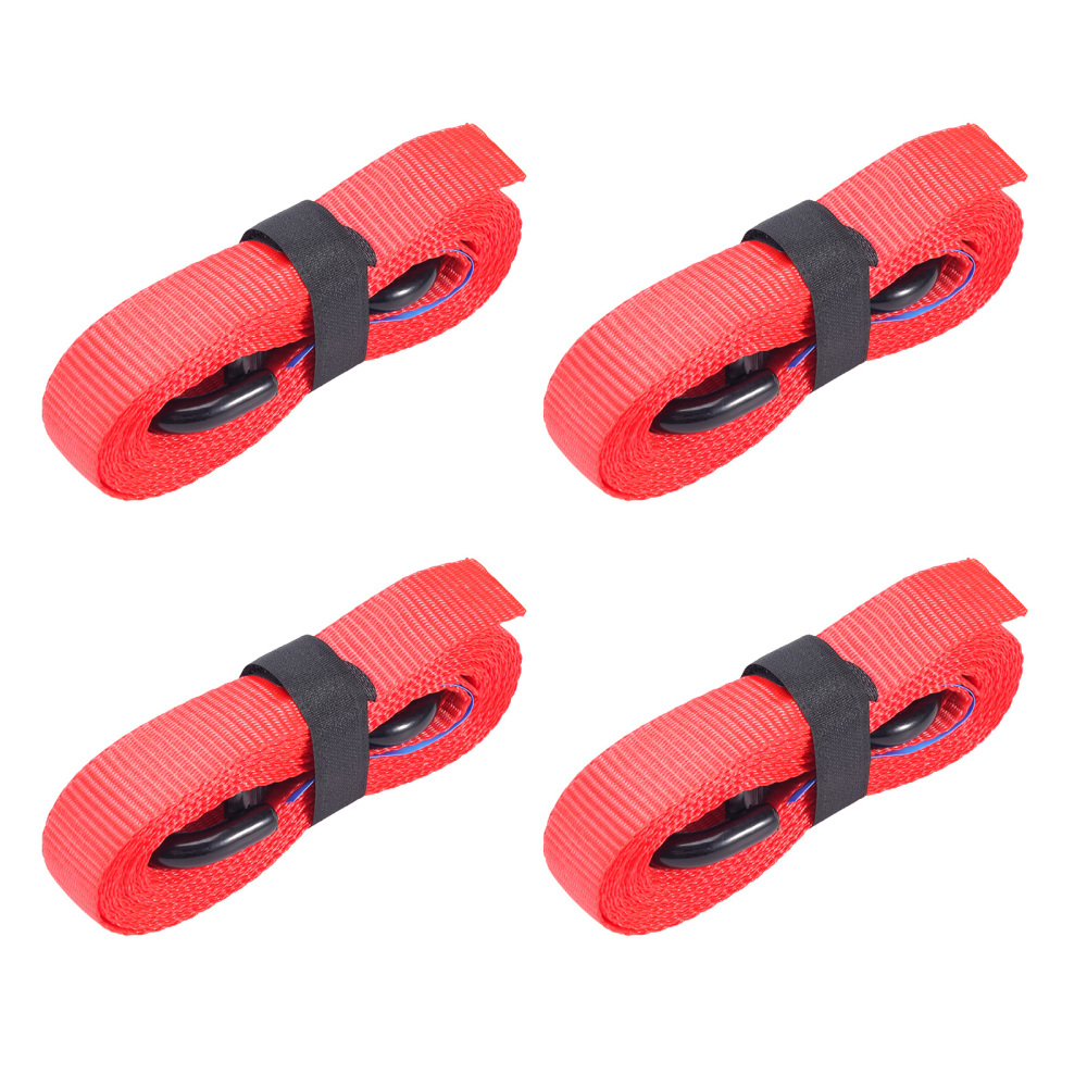 4x Cinghie di Tensione Cricchetto Gancio a S con clip 25mm * 4,5m Rosso 997kg