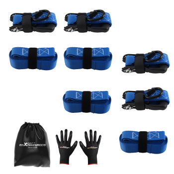 4 Pack Retractable Ratchet Tie Down Straps 1.5 x 15 4400 lb Heaty Duty Blue