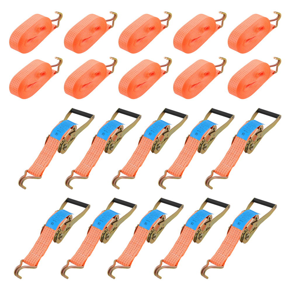 10 X Heavy Duty Ratchet Tie Down Straps 5M x 50MM ×4T Transport Truck Lashing