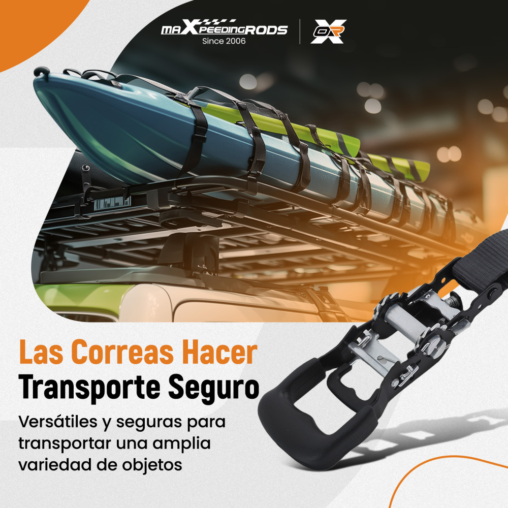 Cinghie di Ancoraggio a Cricchetto for Auto Moto ATV 2363kg 4pz Nero 2.4m