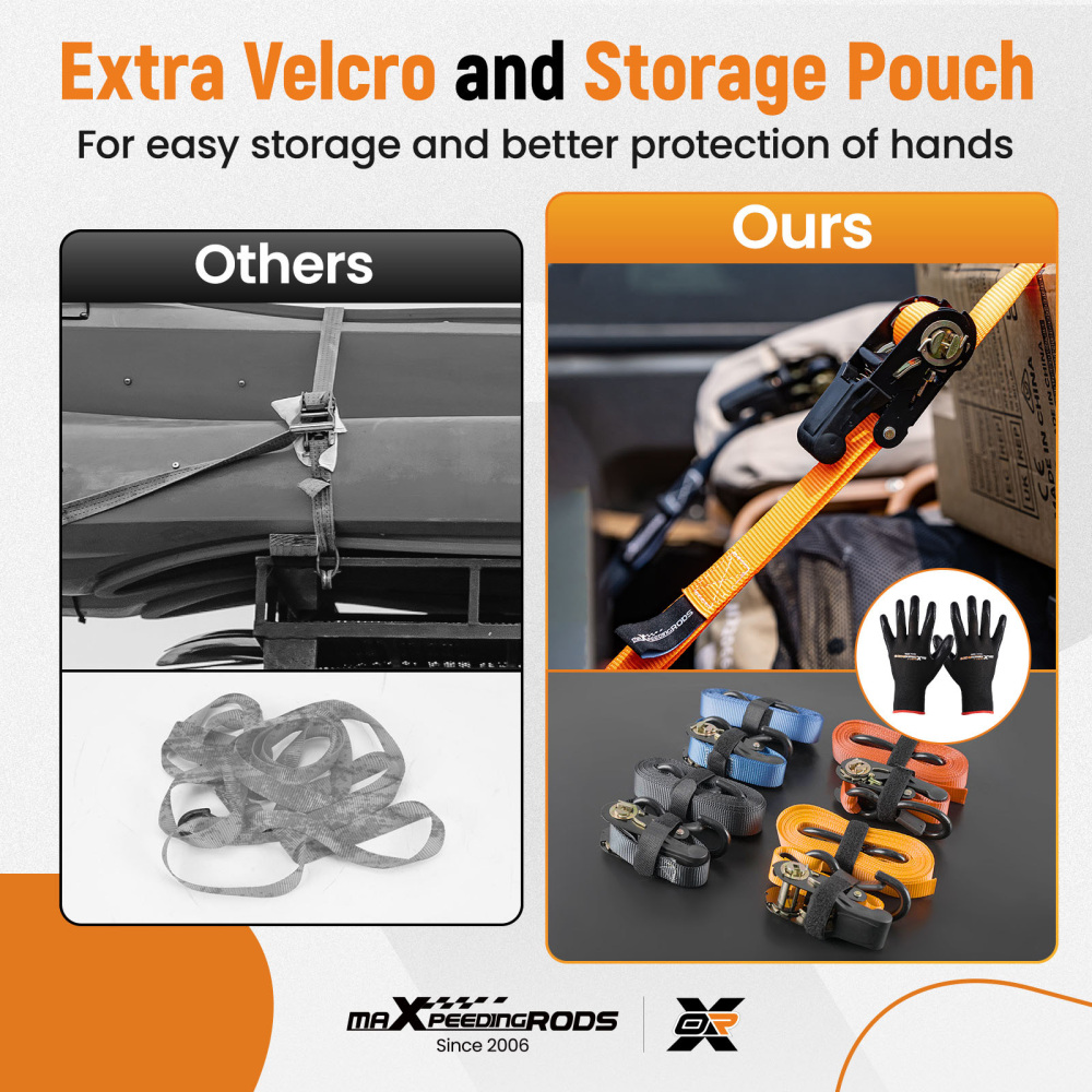 4 Pack Retractable Ratchet Tie Down Straps 1.6 x 8 5208 lb Heaty Duty Black