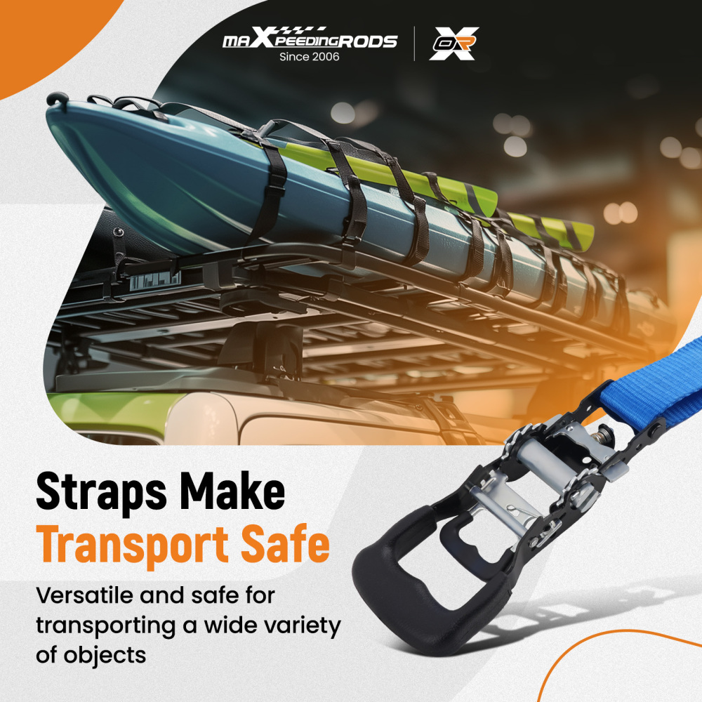 Cinghie di Ancoraggio a Cricchetto for Auto Moto ATV 2363kg 4pz Blu 2.4m