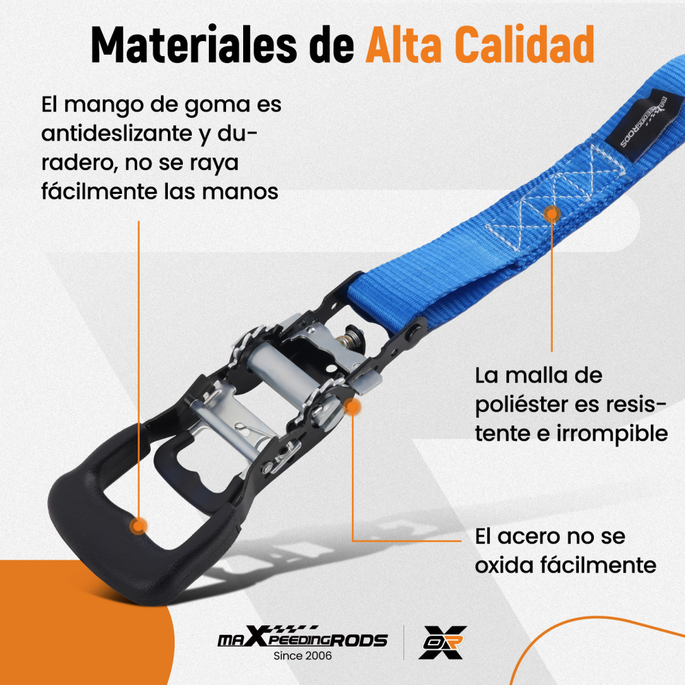 Cinghie di Ancoraggio a Cricchetto for Auto Moto ATV 2363kg 4pz Blu 2.4m