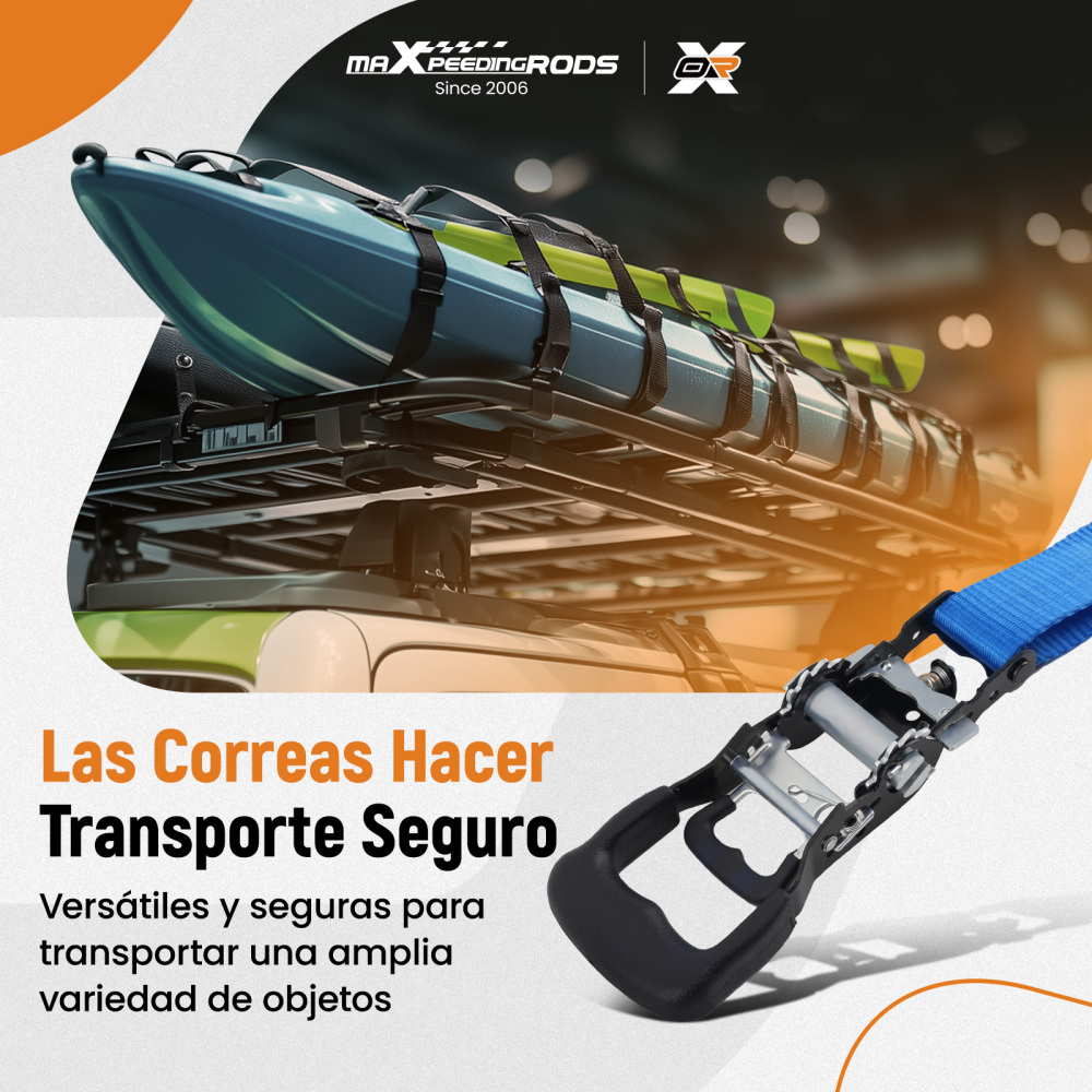 Cinghie di Ancoraggio a Cricchetto for Auto Moto ATV 2363kg 4pz Blu 2.4m