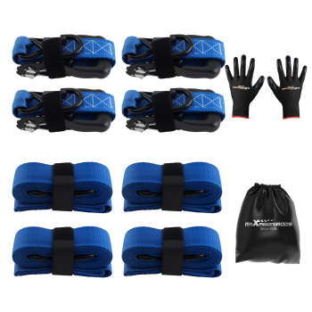 Cinghie di Ancoraggio a Cricchetto for Auto Moto ATV 2363kg 4pz Blu 2.4m