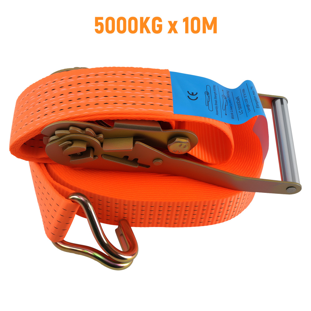 10x Ratchet Straps Tie Down 50mm X10 Meter 5 tons Heavy Duty Claw Lorry Lashing
