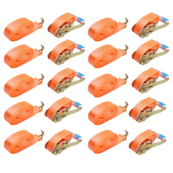 10x Heavy Duty sgancio rapido RATCHET TIE DOWN STRAP 6 M x 50MM Cinghia Cargo