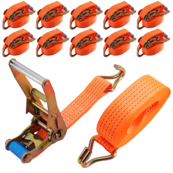 10x Heavy Duty sgancio rapido RATCHET TIE DOWN STRAP 6 M x 50MM Cinghia Cargo