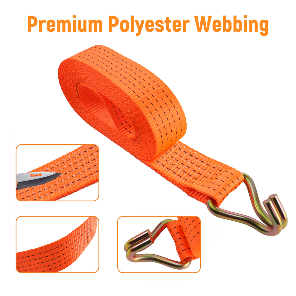 10x 6m 5000kg 5 ton Heavy Duty Ratchet Strap Tie Down J Hook lashing strap