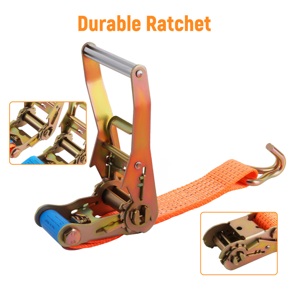 10x 6m 5000kg 5 ton Heavy Duty Ratchet Strap Tie Down J Hook lashing strap