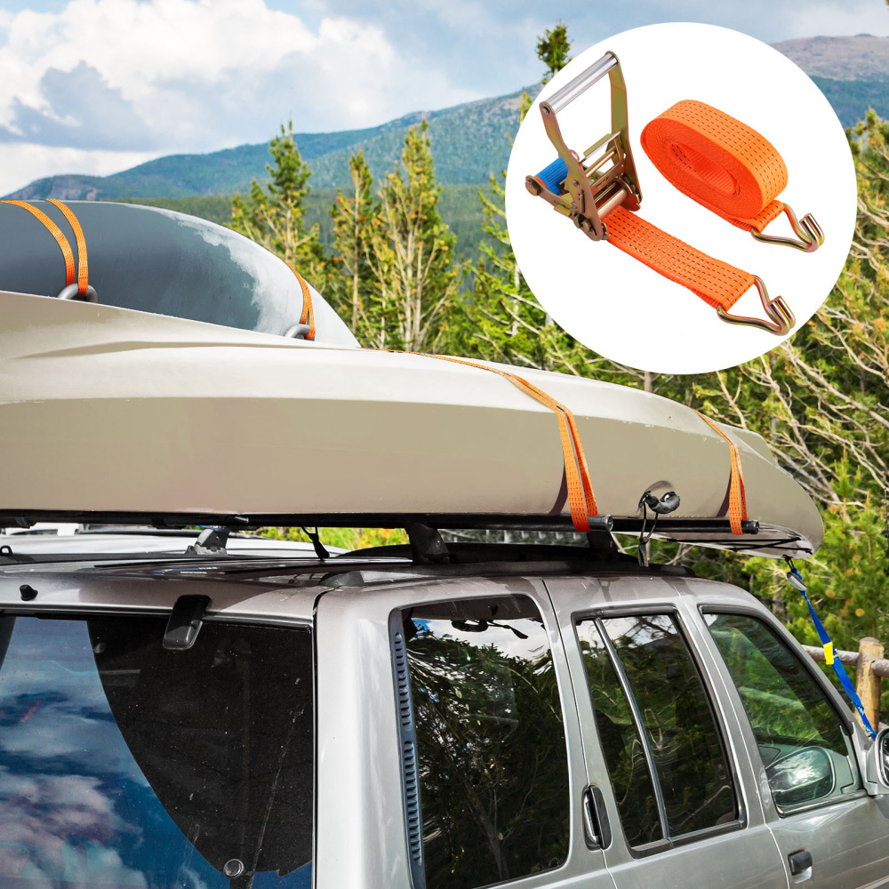 10x 6m 5000kg 5 ton Heavy Duty Ratchet Strap Tie Down J Hook lashing strap