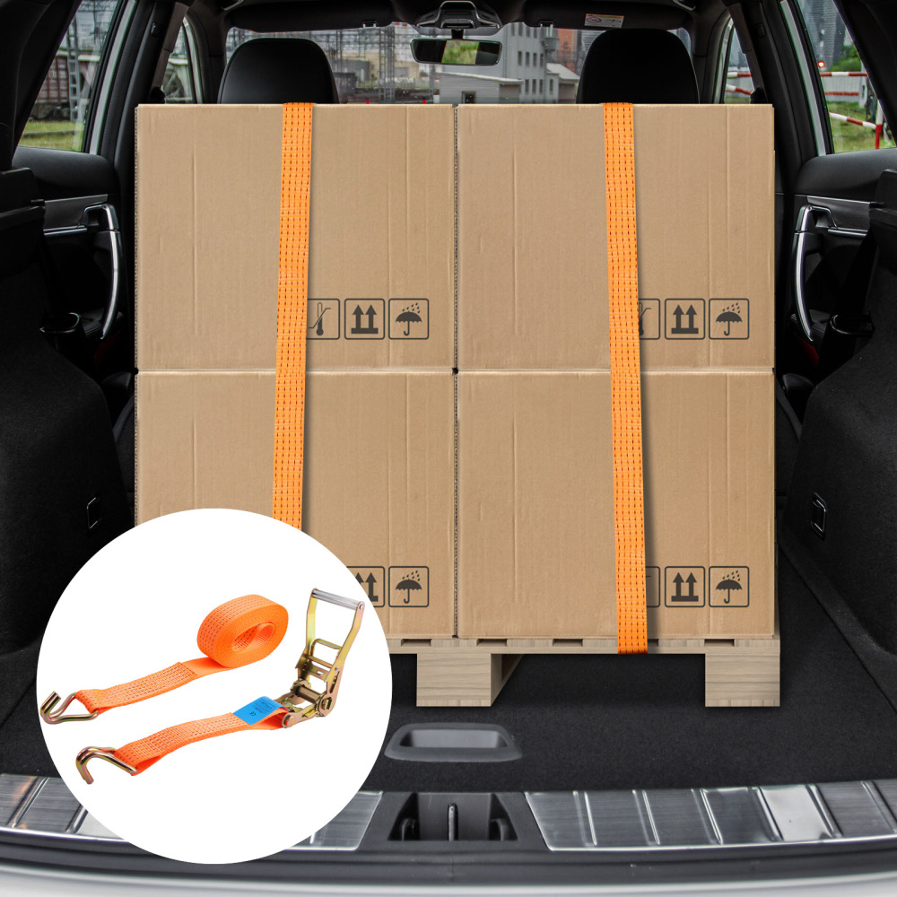 10x 6m 5000kg 5 ton Heavy Duty Ratchet Strap Tie Down J Hook lashing strap