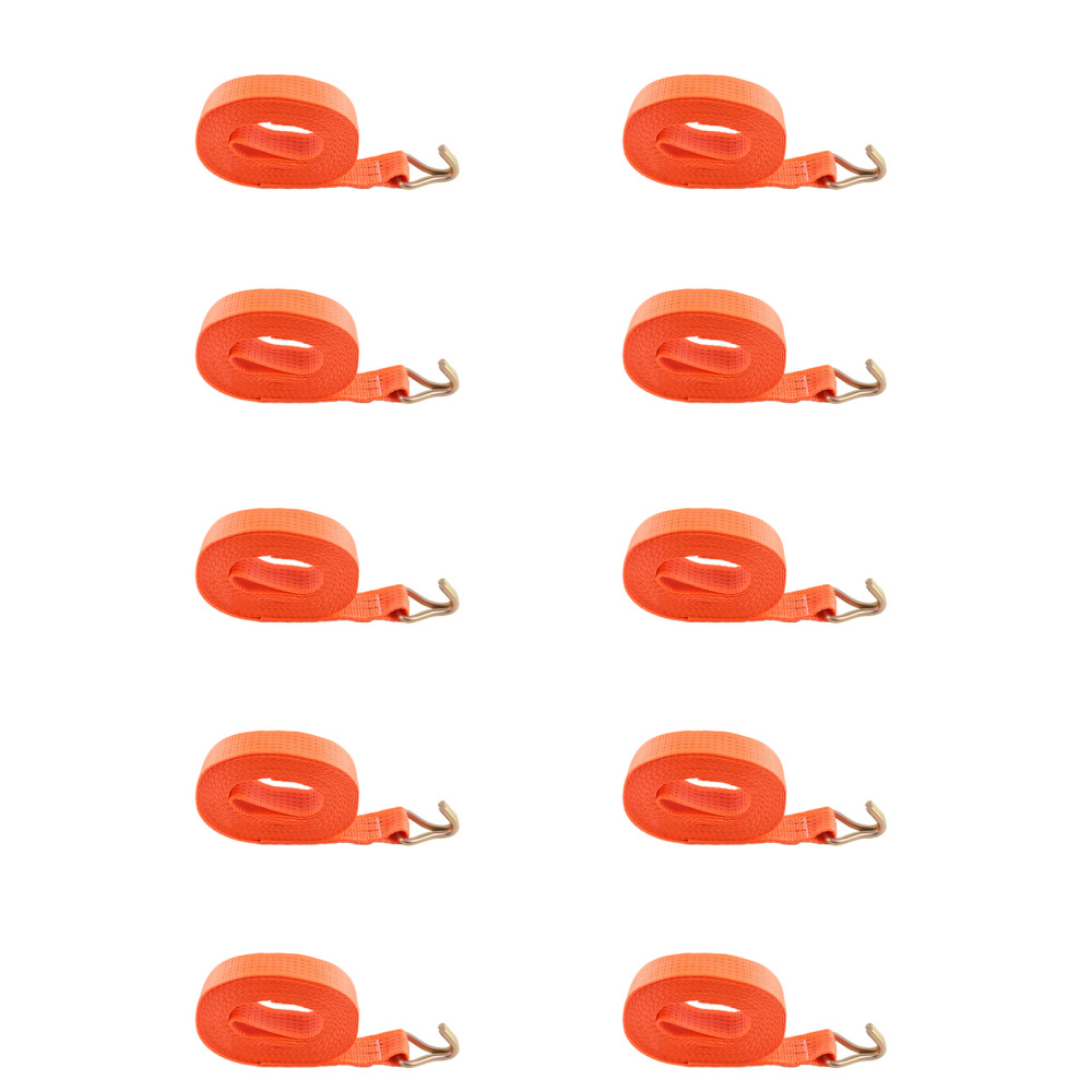 10×Heavy Duty Ratchet Strap 8m 5T 50mm Tie Down J Hooks Trailer Car Lorry