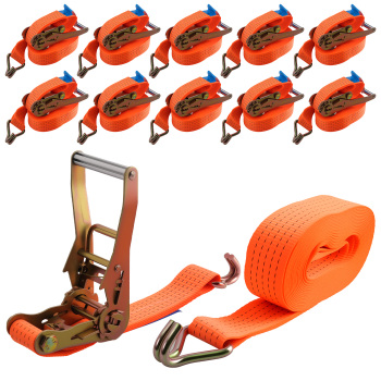 10x CRICCHETTO cinture di serraggio 5t cricchetto cintura di serraggio 8m 50mm