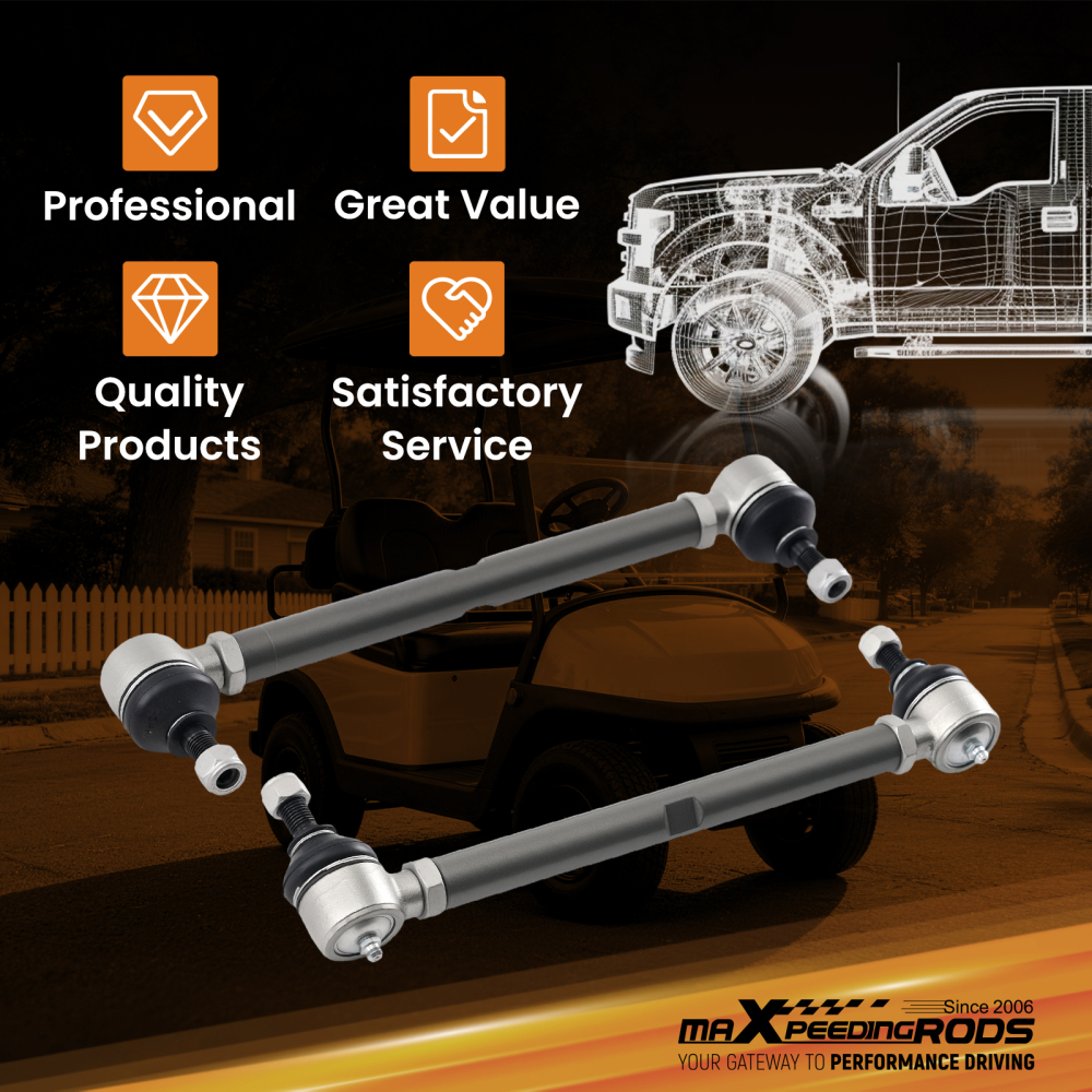 Front Left Right Tie Rod End Shaft Kit compatible for EZ-GO TXT Medalist compatible for Marathon 1994-2001