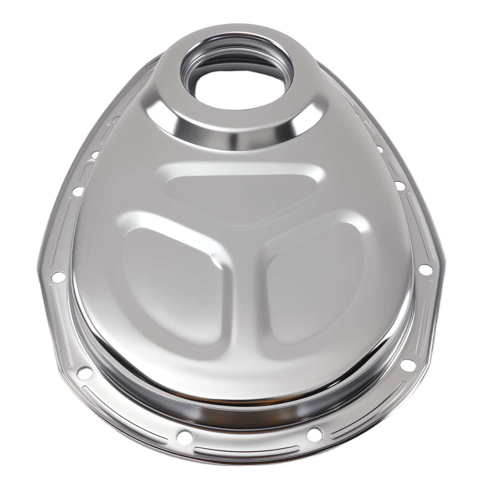 Timing Chain Cover for SB compatible for Chevy V8 SBC 283 327 350 383 400 V8 Roller Cam Chrome