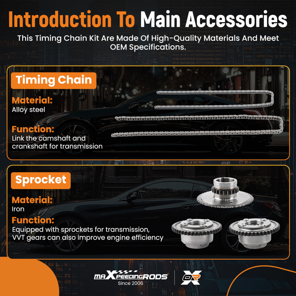 Chaîne de Distribution Kit compatible pour Mercedes-Benz C-Class E-Class 07-14 2710300863