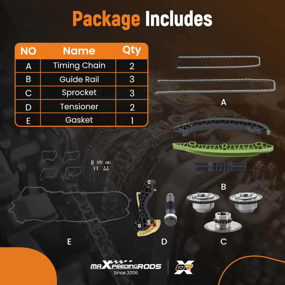 Kit Catena Distribuzione compatibile per Mercedes Benz C-Class E-Class SLK 07-14 A2710503447